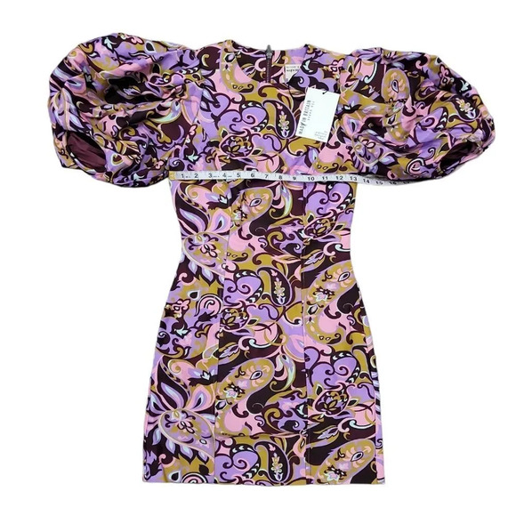 TED BAKER Flickl – Short Sleeve Printed Mini Dress Blk Pink  - Picture 10 of 13